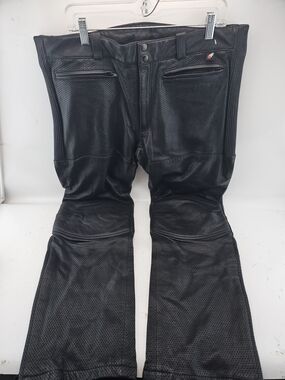 Joe Rocket Black Perforated Leather Cargo Pants